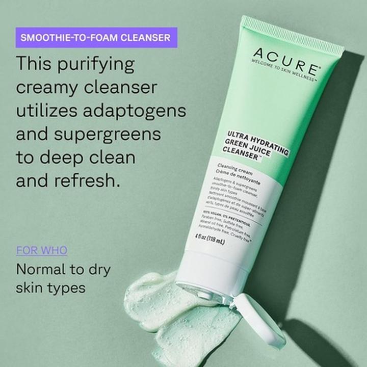 Actual product image Acure Hydrating Green Juice Cleanser 118ml (Facial cleansing wipes)