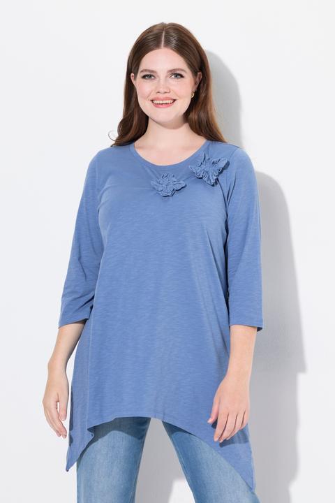 Produktbild Ulla Popken Shirt, 3D-Blüten, Rundhals, 3/4-Arm (46, 48)