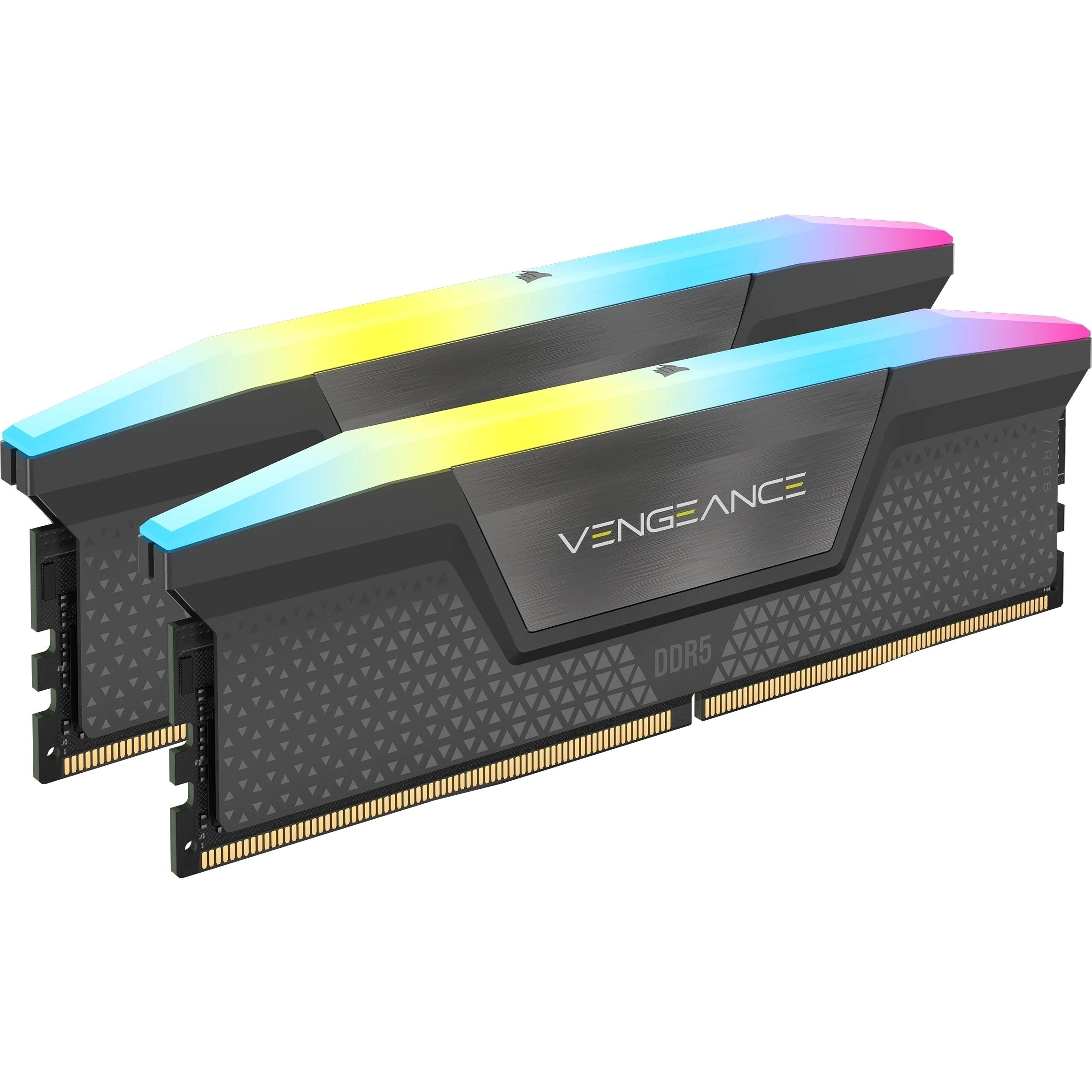 Corsair Vengeance RGB (2 x 32GB, 6400 MHz, DDR5-RAM, DIMM), RAM, Schwarz