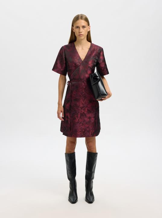 Image du produit Selected Jacquard Kleid mit V-Ausschnitt (40)