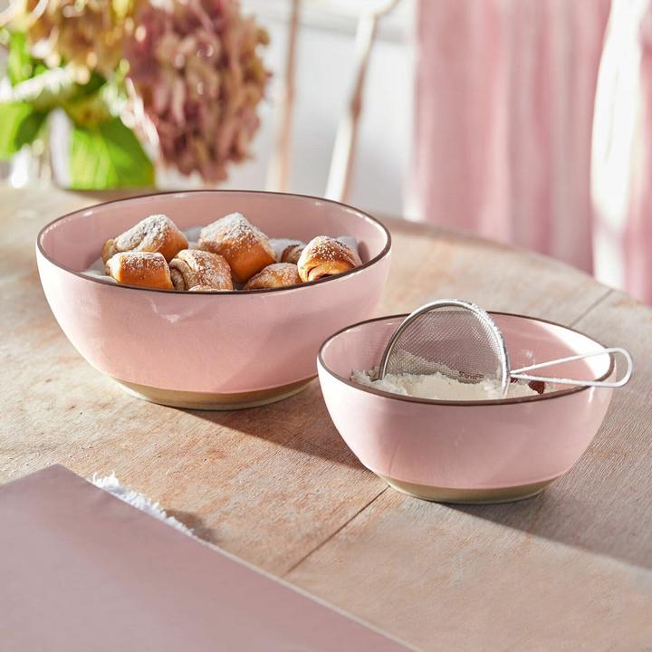 Produktbild Loberon Schüssel 2er Set Biarré rosa (1.60 l, 2 x)