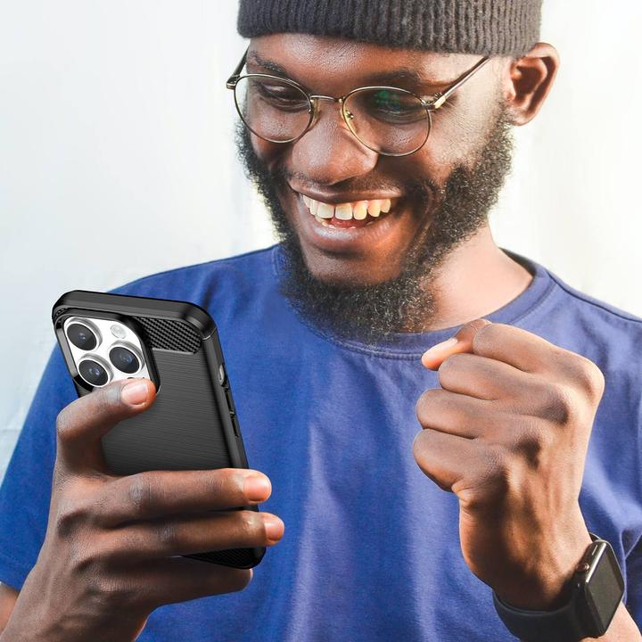 Image du produit Cadorabo Housse pour Apple iPhone 14 PRO en TPU Ultra Slim Carbone Inox Style Combi (Apple iPhone 14 Pro)