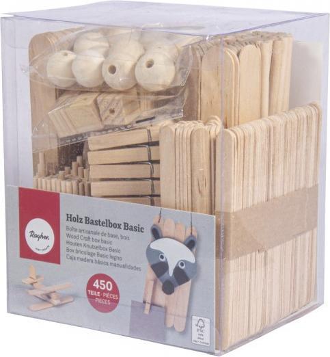 Produktbild Rayher Basic-Bastelbox Holz, 450 Teile