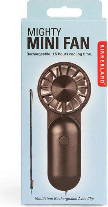Actual product image Kikkerland - Mighty Mini Fan - 4.5 cm x 10.5 cm x 3.25 cm
