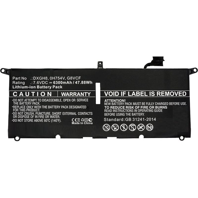 CoreParts Akku Laptop-Akku für Dell (1 Zellen, 6300 mAh), Notebook Akku, Schwarz