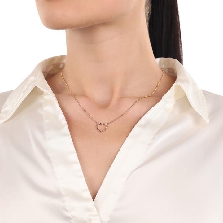 Image du produit Amor Halsschmuck für Damen, 925 Sterling Silber, Zirkonia synth. | Herz (Argent sterling 925, 42 cm)