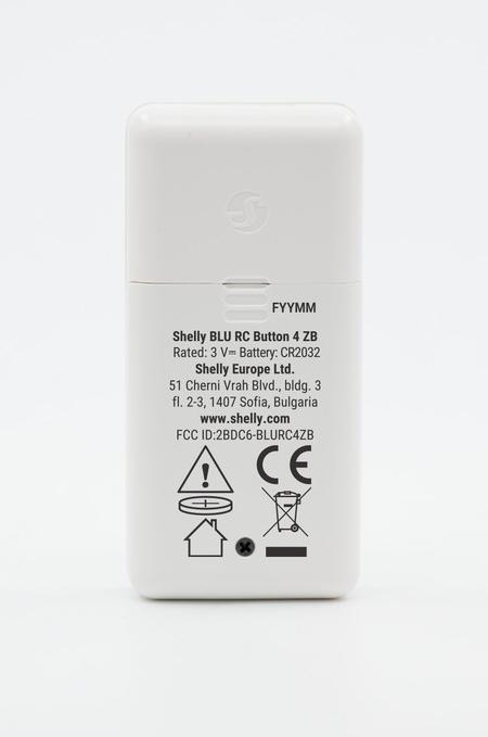 Actual product image Shelly BLU RC Button 4 ZB - White (Device-specific remote control, Bluetooth, NFC, Radio Frequency (RF))