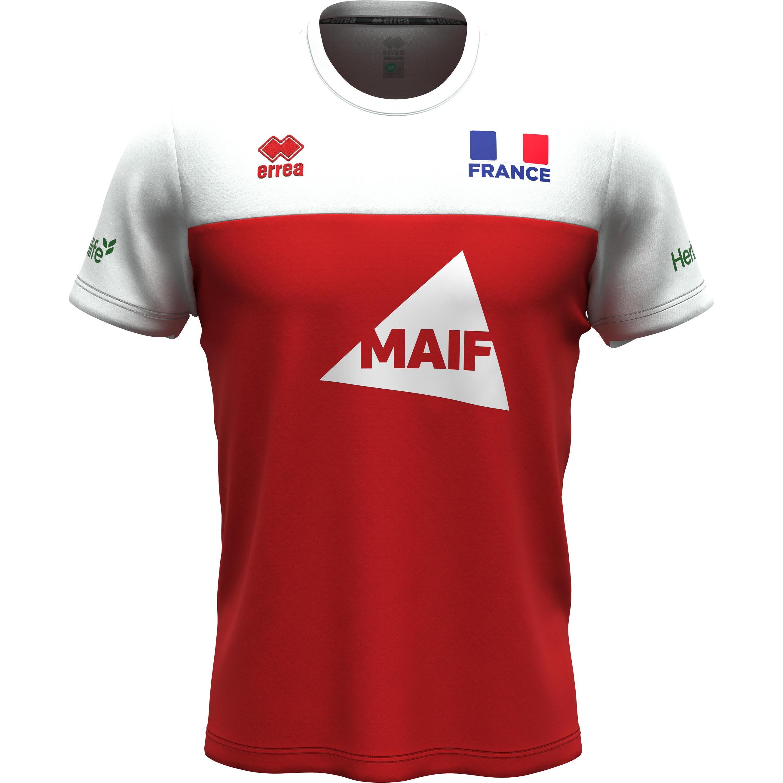Errea, Herren, Sportshirt, trikot france brandon maif 2024/25 (XL), Rot, XL