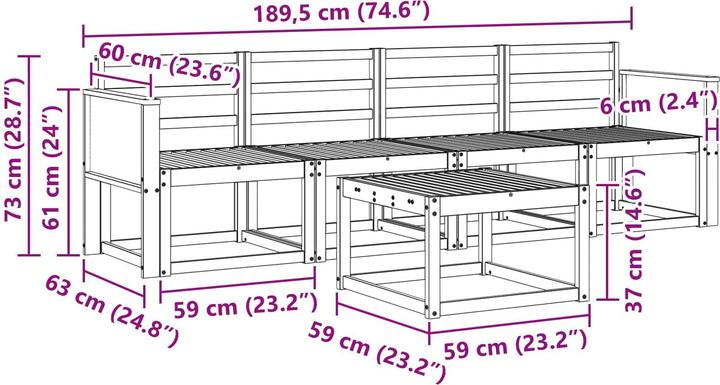 Produktbild vidaXL Outdoor-Sofa