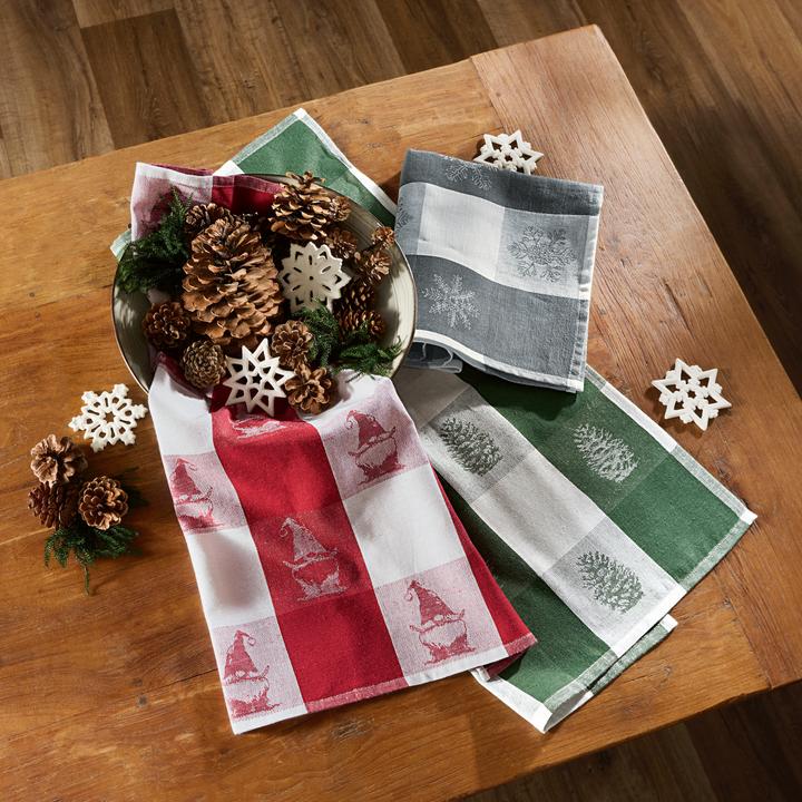 Produktbild Erwin Müller Geschirrtuch "Hirsch und Wichtel" 4er-Pack (70 x 50 cm)