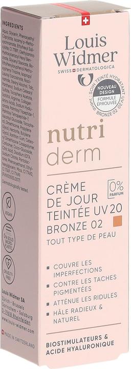 Actual product image Widmer Louis Nutriderm get Tagescreme UV20 bronze 02 ohne Parfum 30 ml (30 ml, Tinted Day Cream, SPF 20)