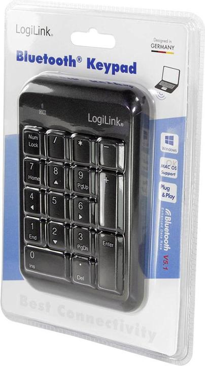 Productafbeelding LogiLink Toetsenbord Bluetooth, met 17 toetsen, V5.1, zwart (Nummerblok, Draadloze)