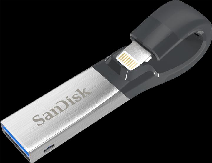 Actual product image SanDisk iXpand Flash Drive 16GB (16 GB, USB-A, Lightning, USB 3.0)