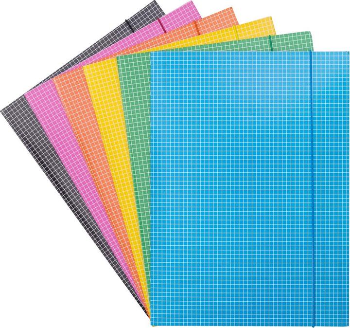 Produktbild Donau Sammelmappe, karton, a4, 400g/m2, 3 klappen, farbig sortiert, kariert (A4, 1 x)