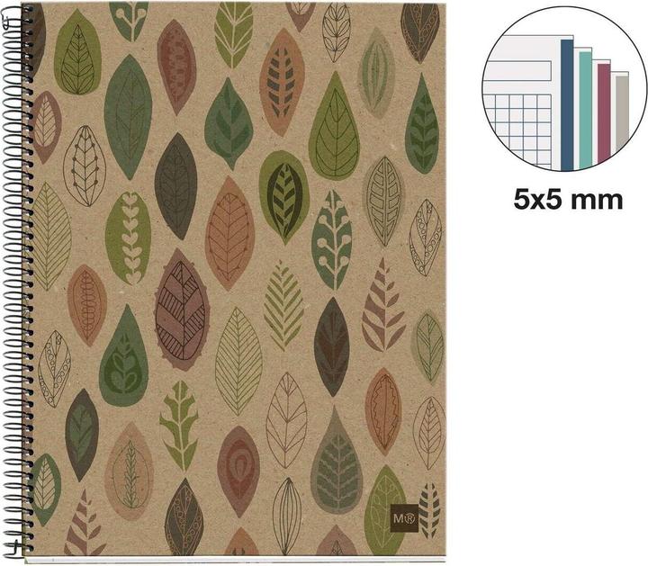 Image du produit Maul ECO Design NB4 ECOLEAVES Recycle A4 SQU 80g farbig (Speditionsversand) (A4, Quadrillé, Couverture rigide)
