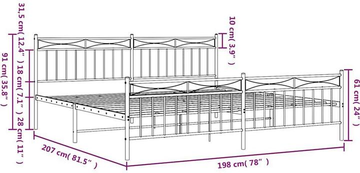 Image du produit vidaXL Bettgestell (193 x 203 cm)