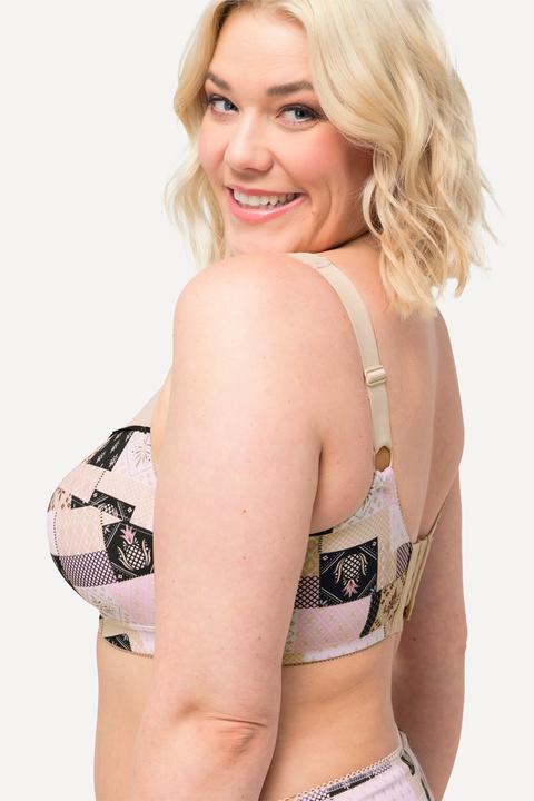 Actual product image Ulla Popken Patch Print Underwire-Free Relief Bra (90 D)