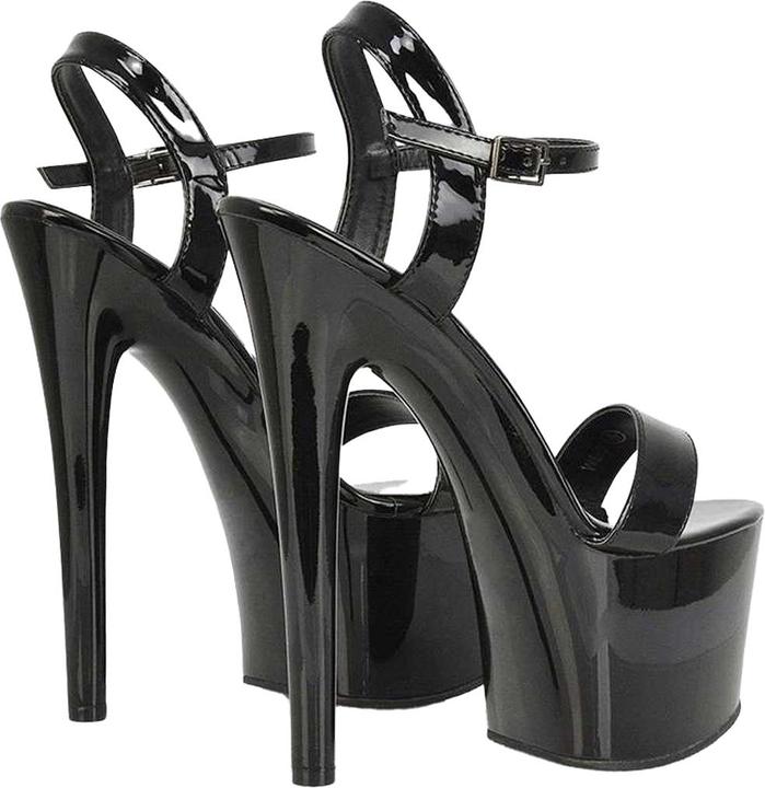 XY London Matilda Patent Hohe Absätze mit Trägern StilettoAbsatz