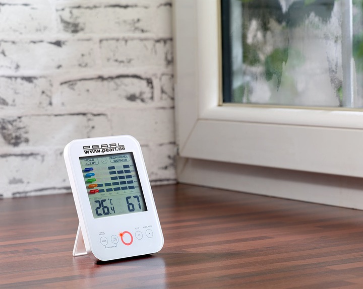 Produktbild Pearl Digital-Hygrometer/Thermometer mit Schimmel-Alarm und LCD-Display
