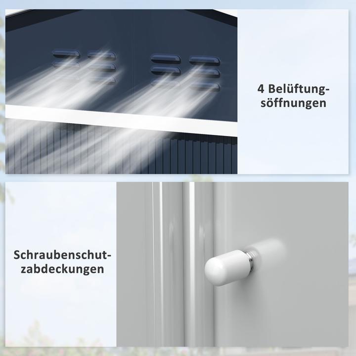 Image du produit Outsunny Gerätehaus Stahl Dunkelgrau