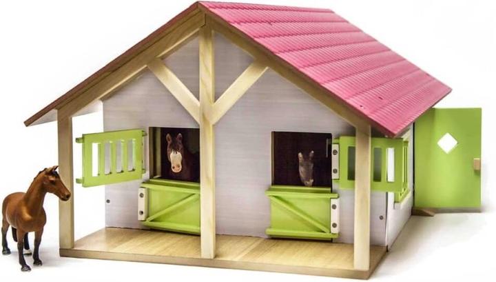 Immagine prodotto Kids Globe Farming Stalla per cavalli rosa con 2 scatole e deposito