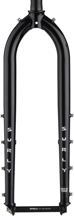 Surly Dinervork stalen vork, 27,5+/29", 28,6-30, xxmm, 485mm, 110x15mm TA, IS Disc, zwart