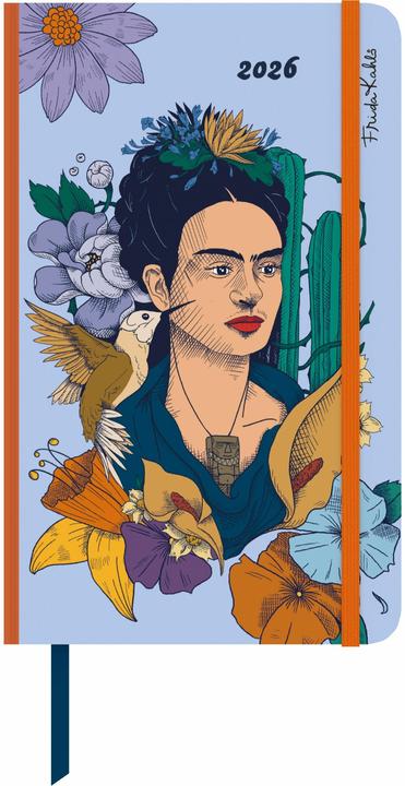 Frida Kahlo Wochen-Notizkalender gross 2026 - Taschen-Kalender 13x21 cm - mit Verschlussband & (1 week / 2 pages)