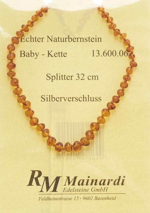 Image du produit Mainardi Collier d'ambre naturel 32cm Split fermoir en argent