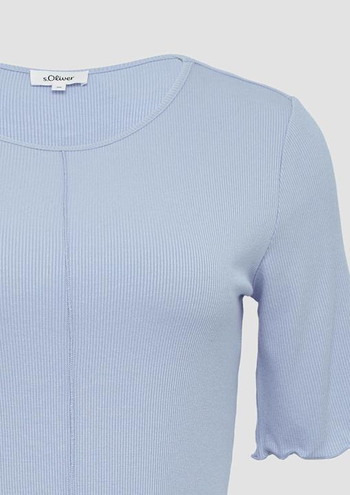 Produktbild S.Oliver T-Shirt Geripptes Slim-Fit-Shirt mit Nahtdetail (48)