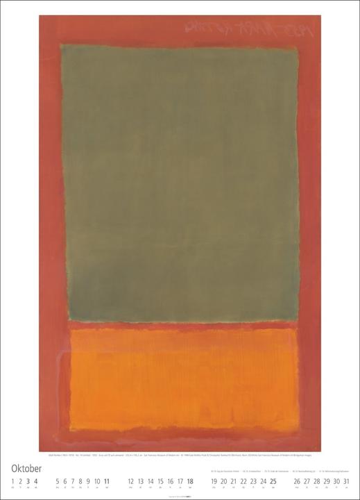 Produktbild Mark Rothko Kalender 2026 (49 x 68 cm, Deutsch, Englisch)