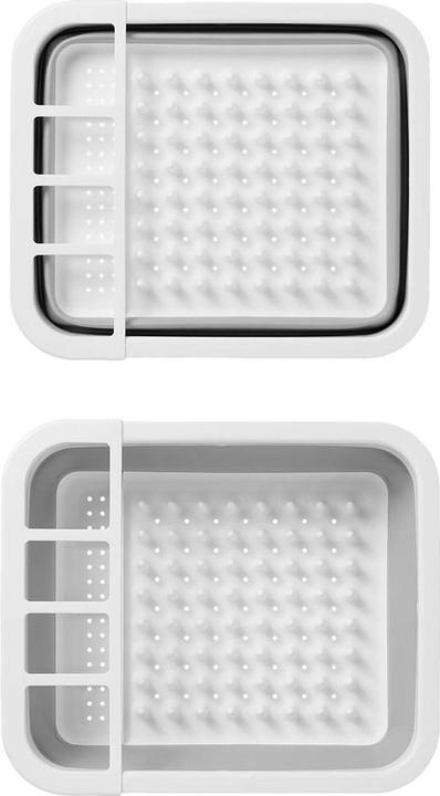 Scolapiatti con scolapiatti e portaposate, 41,5x 30,5 x 14 cm, bianco