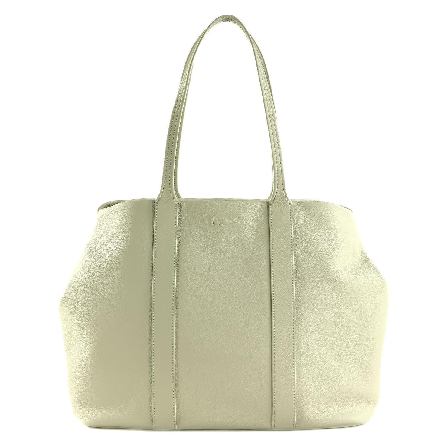 Lacoste, Damen, Tasche, City Court Shopping Bag, Weiss, Grün