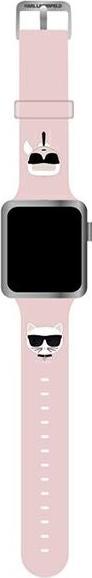 Produktbild Karl Lagerfeld Pasek KLAWLSLCKP Apple Watch 42/44/45mm ró?owy/pink strap Silicone Karl & Choupette H (42 mm, 44 mm, 45 mm, Silikon, Kunststoff)