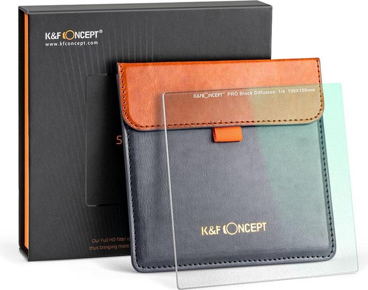 Image du produit K&F Concept Filtre de diffusion Concept 100x100 1/4 noir (100 mm, Filtre Black Mist, 100 mm)