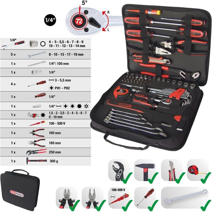 Actual product image KS Tools Universal-Werkzeugtasche (62 pieces)