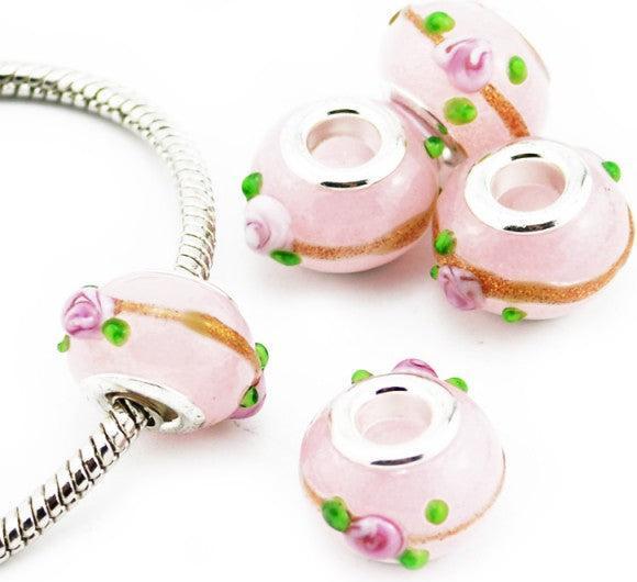 Image du produit Hermex Verre Bead argenté 925 - Rose argenté (Verre, Argent 925)