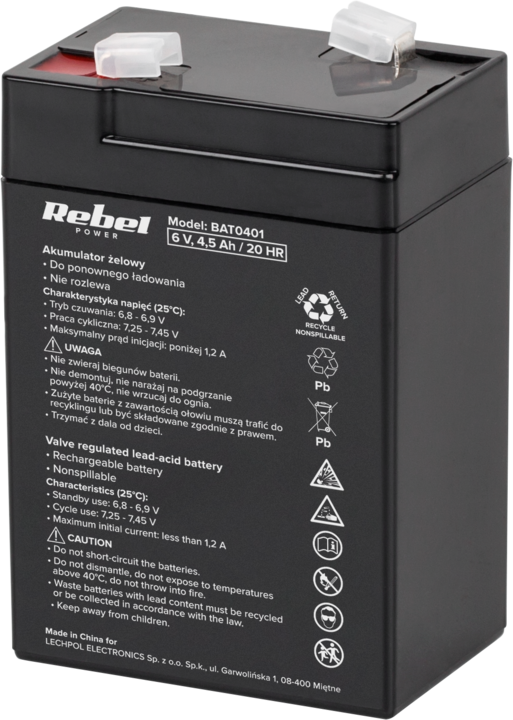 Rebel Batterie 6V 4.5Ah (1 Stk., Gerätespezifisch, 4500 mAh)