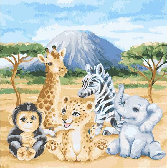 Produktbild Craft Buddy Malen nach Zahlen Bild-Set 30x30cm Safari Tiere