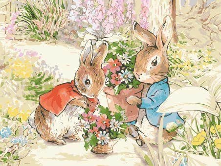 Actual product image Craft Buddy Painting by numbers picture set 30x40cm Peter Rabbit and Flopsy