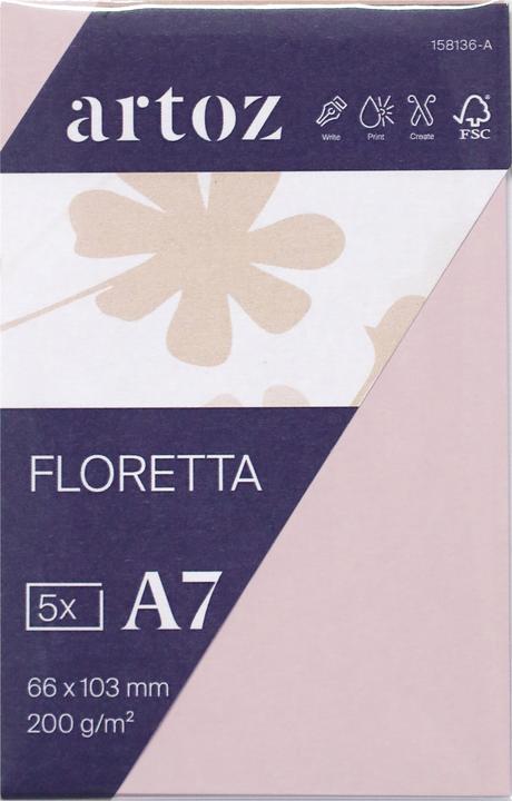 Produktbild Artoz Visitkarten Floretta A7 ight rose (200 g/m², A7)