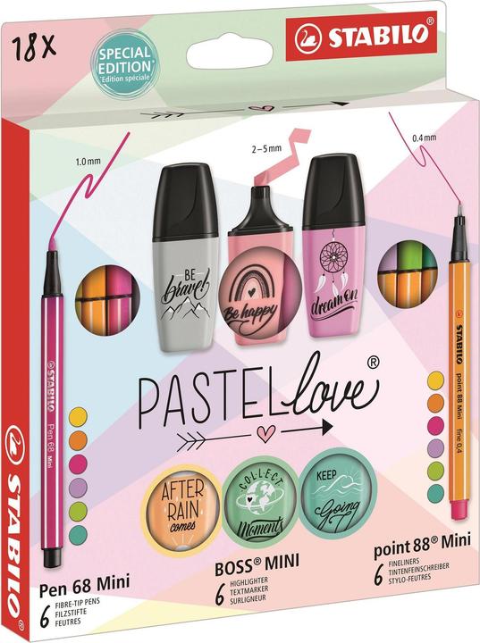 Produktbild STABILO Mini World Pastellove (18x)