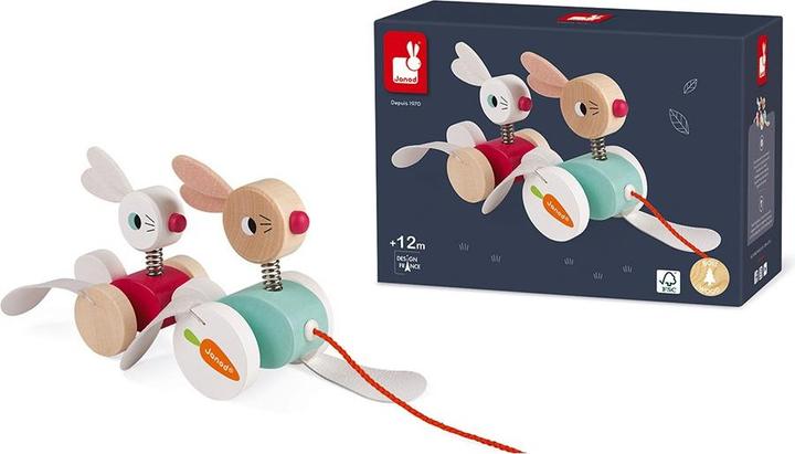 Actual product image Janod Pull-along bunny family
