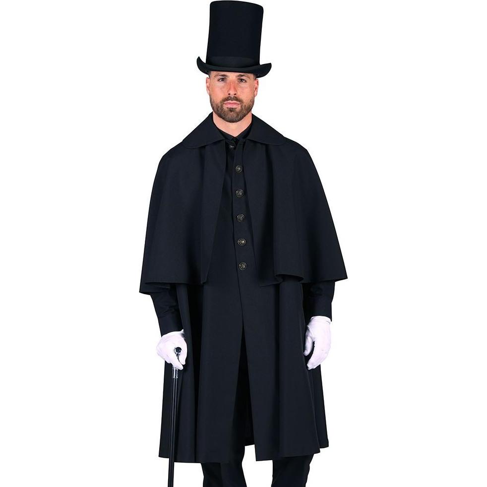 Thetru Herren Kutschermantel, schwarz (XXL)