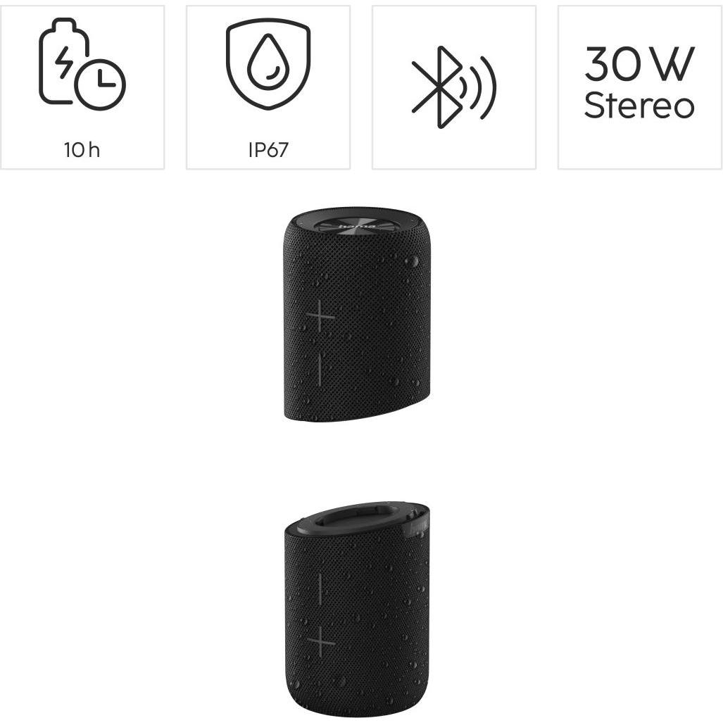 Thumbnail - Hama Twin 3.0 (10 h, Akkubetrieb), Bluetooth Lautsprecher, Schwarz
