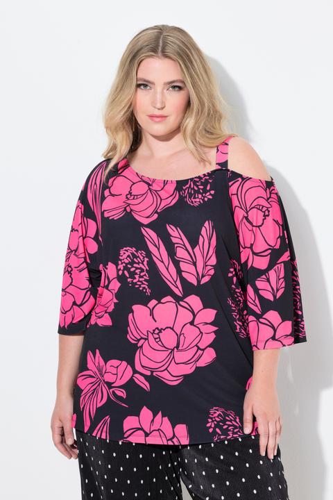 Image du produit Miamoda T-shirt oversize, motif à fleur, découpe à l'épaule (58)
