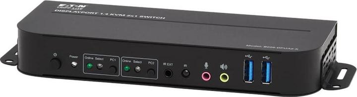 Eaton 2-Port DisplayPort/USB KVM Switch 4K 60Hz HDR HDCP 2.2 IR DP 1.4 USB Sharing USB 3.0