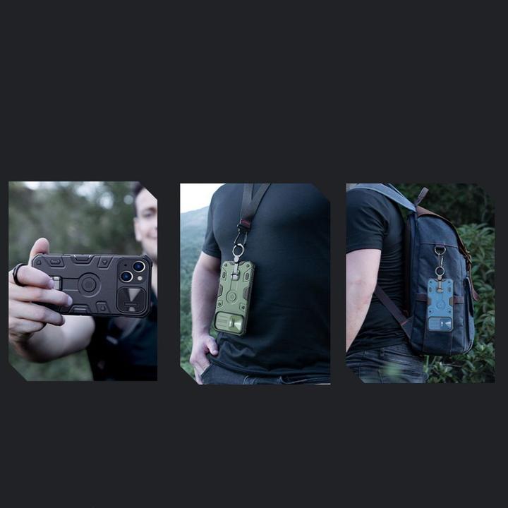 Actual product image Nillkin CamShield Armor Pro Magnetic Case for iPhone 14 Plus MagSafe Armored Cover Stand Ring Black (Apple iPhone 14 Plus)