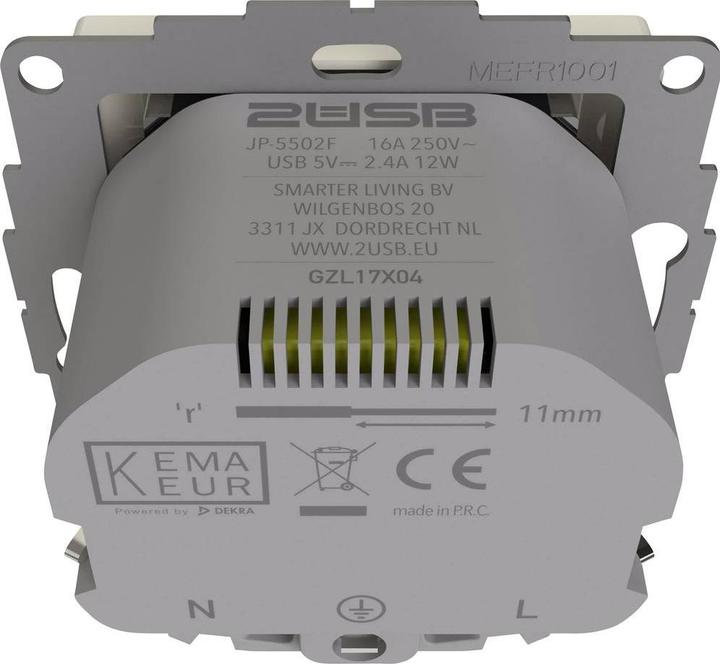 Productafbeelding 2USB Beschermende contactdoos rw-glossy