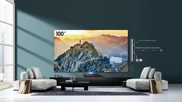 Produktbild Hisense 100L5F-D12 inklusive Leinwand (4K, 2700 lm)