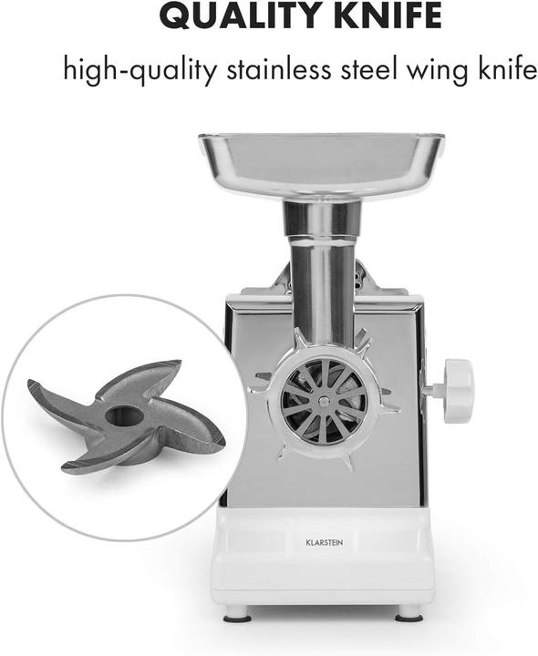 Image du produit Klarstein Hachoir à viande électrique Kraftprotz Blanc Argenté